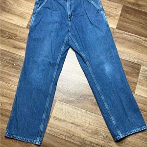 Men’s Carhartt Original Dungaree Fit Carpenter Blue Denim Jeans Size 34x30